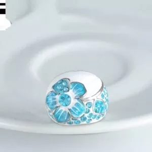 Austrian Crystal Rings Real Platinum Plated Flower Fingerring