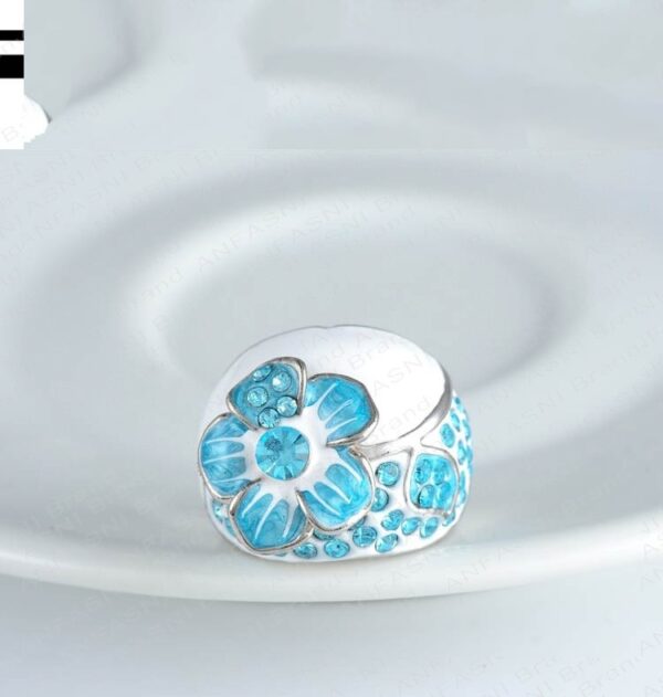 Austrian Crystal Rings Real Platinum Plated Flower Fingerring