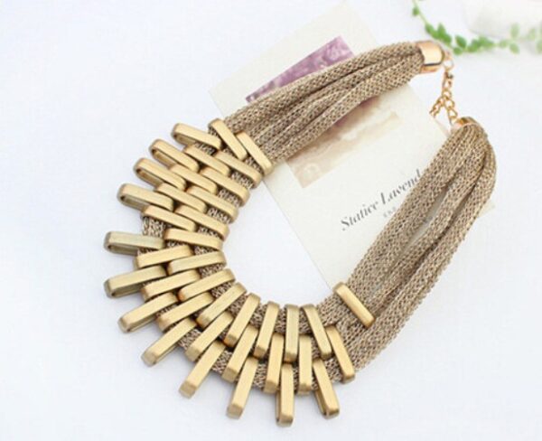 Geometric Golden Necklace - Image 2