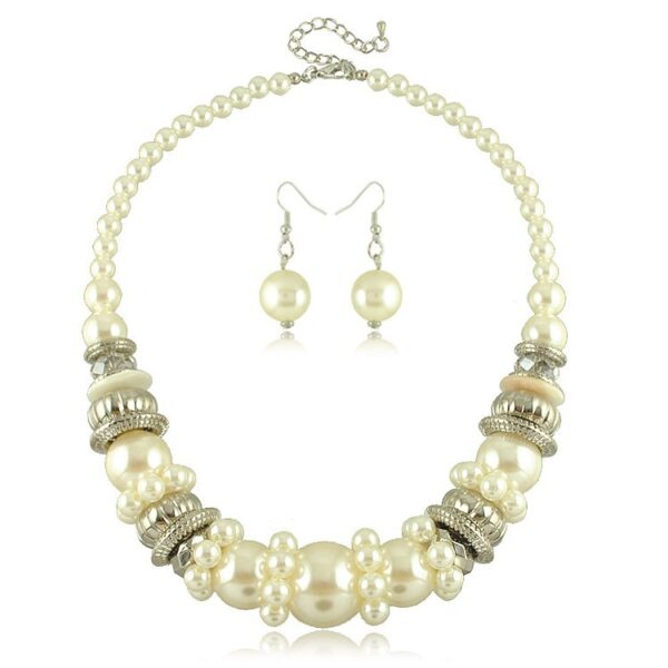 Pearl Beads Necklace & Earings Set - Image 2