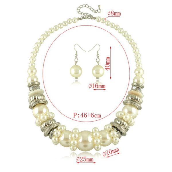 Pearl Beads Necklace & Earings Set - Image 3