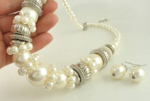 Pearl Beads Necklace & Earings Set - Image 8