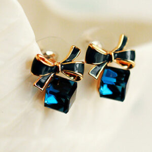 Elegant Charm Star Temperament Blue Pendant Bow Earrings Dangle earrings