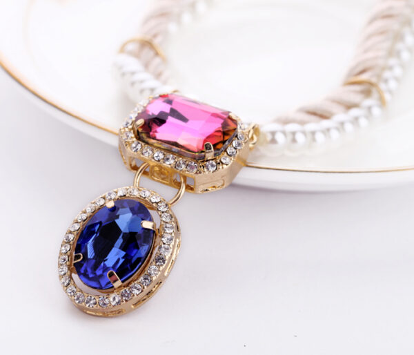 Hand Woven Rope Short Design Crystal Pendant Necklace - Image 3