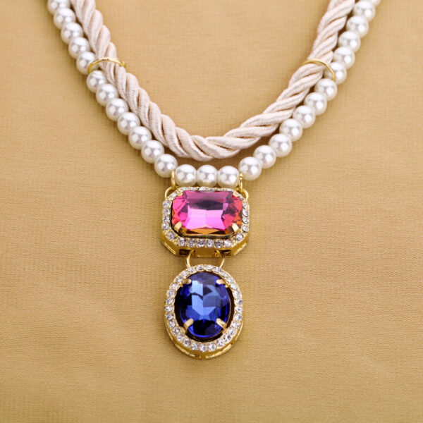 Hand Woven Rope Short Design Crystal Pendant Necklace - Image 8