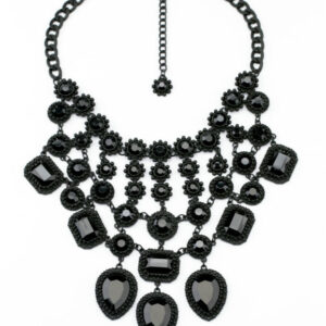 Fashion Women Jewelry Shiny Black Pendant Necklace