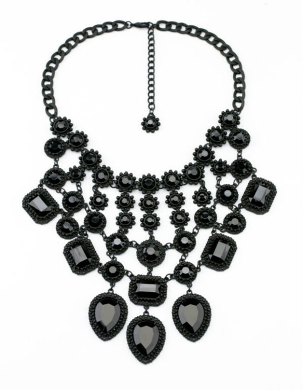 Fashion Women Jewelry Shiny Black Pendant Necklace
