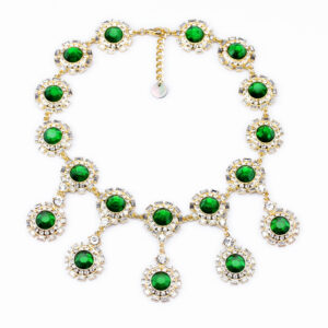 Fashion Jewelry Gold Plated Round Pandent Statement Necklace