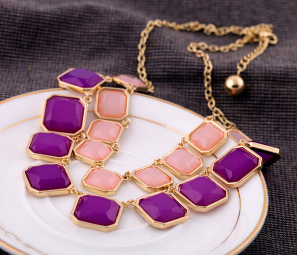 Square Geometry Women's Double Layer Necklace - Image 3