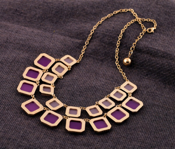 Square Geometry Women's Double Layer Necklace - Image 4