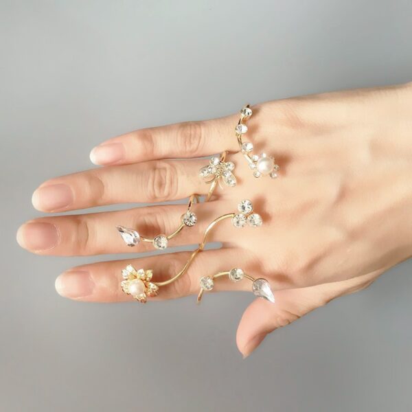 Crystal Four Finger Ring