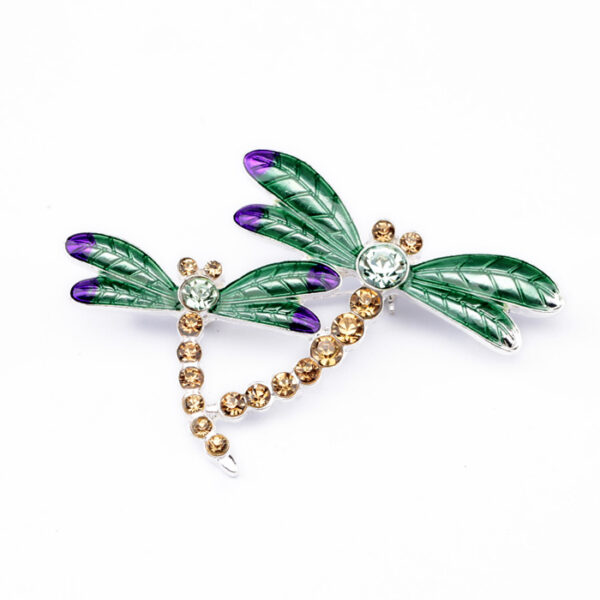 Emerald Dragonfly Insect  Brooch - Image 2