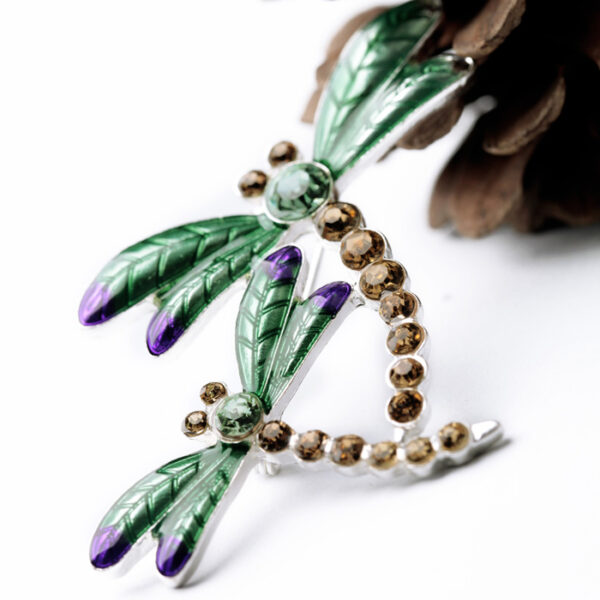 Emerald Dragonfly Insect  Brooch - Image 3