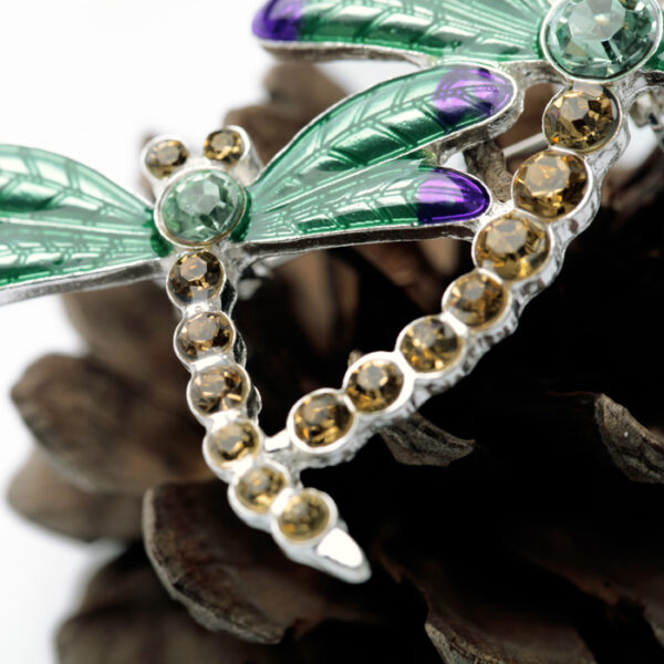 Emerald Dragonfly Insect  Brooch - Image 4