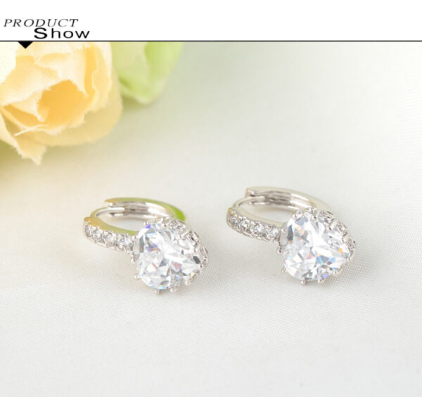 Platinum Plated Zirconia Diamond Earings - Image 3