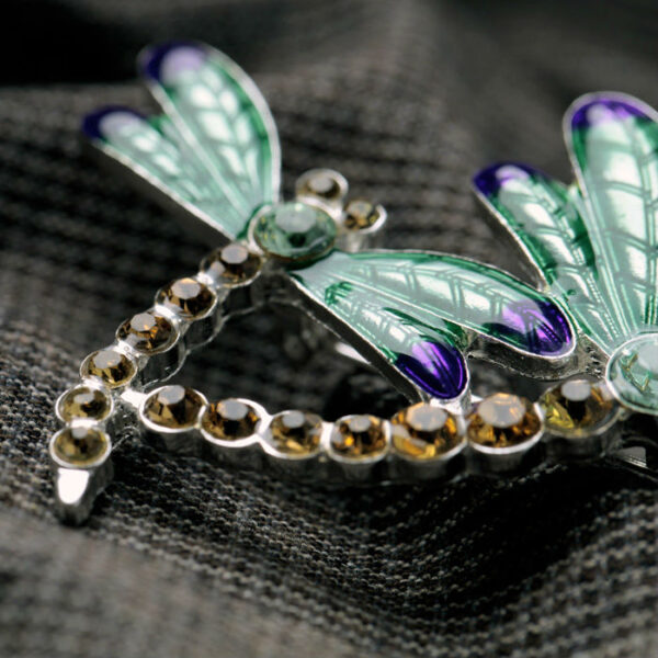 Emerald Dragonfly Insect  Brooch - Image 5