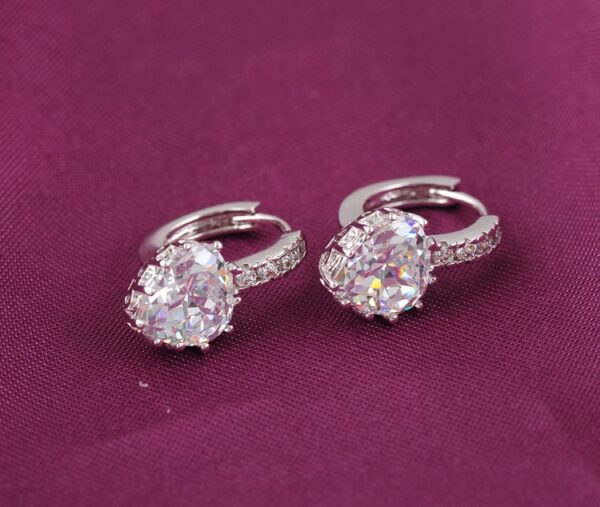 Platinum Plated Zirconia Diamond Earings - Image 4