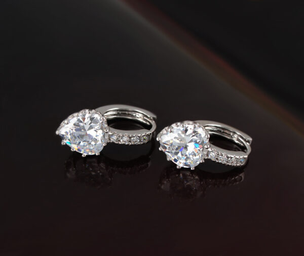 Platinum Plated Zirconia Diamond Earings - Image 6