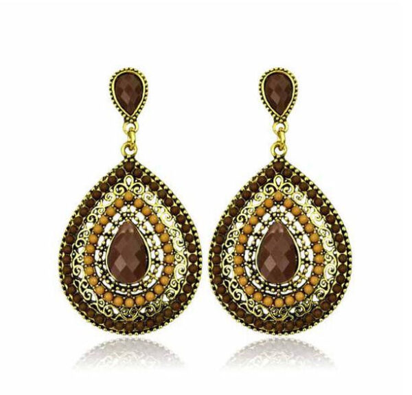 Bohemian Big Earrings Drop Crystal Vintage Earrings - Image 3