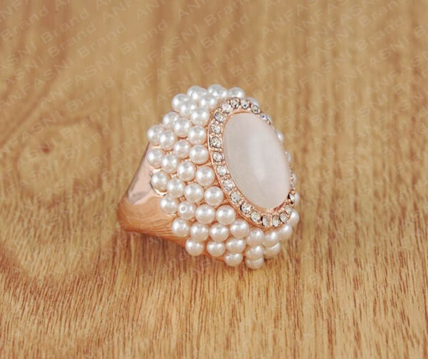 Luxury Quality Pearl Ring 18K Rose Gold/Platinum Plated Genuine Austrian Crystal SWA Elements Princess Ring - Image 2