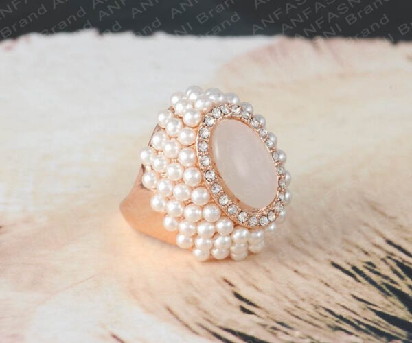 Luxury Quality Pearl Ring 18K Rose Gold/Platinum Plated Genuine Austrian Crystal SWA Elements Princess Ring - Image 4