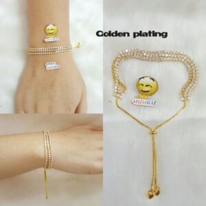 Elegant Stone-Encrusted Golden Bracelet