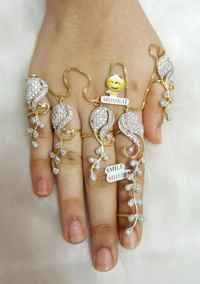 Lajvanti Beautiful Kundan, Polki Gold & Rhodium Plated Victorian Finge –  AG'S