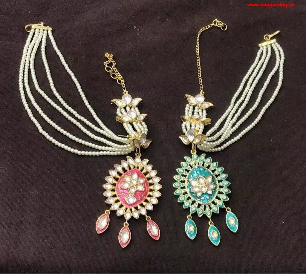 Silver Earring with Hair Chain traditional Rajasthani ghungroo jhumka with  — Discovered